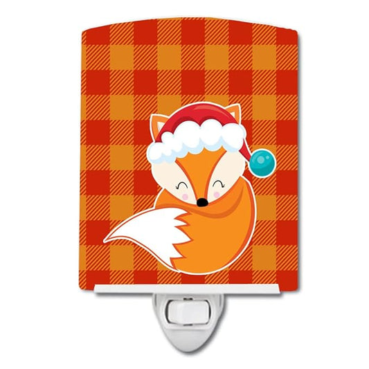 Caroline's Treasures BB9175CNL Christmas Fox #3 Ceramic Night Light Compact, UL-Certified, Ideal for Bedroom, Bathroom, Nursery, Hallway, Kitchen, 6x4x3, Multicolor