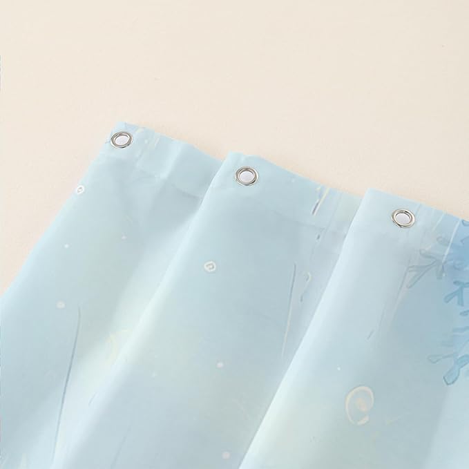 AILONEN Axolotl Shower Curtain for Bathroom,Watercolor Axolotl Coral Bath Curtain for Kids Girls,Ocean Animal Salamander Blue Shower Curtain Decoration Waterproof with 12 Plastic Hooks, 48" W*72" H