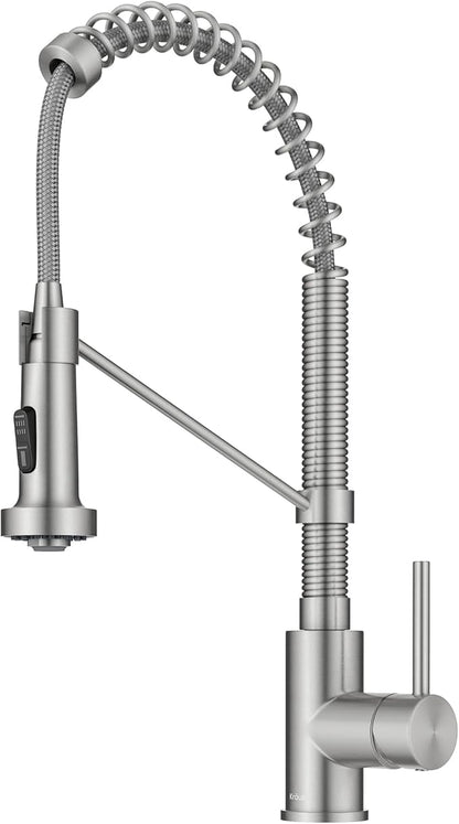 Kraus KPF-1610SFS Bolden 18-Inch Commercial Kitchen Faucet with Dual Function Pull-Down Sprayhead in all-Brite Finish, Spot Free Stainless Steel