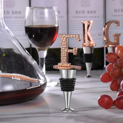 Miicol Wine Stopper, Prosecco Stopper, Wine Bottle Stopper, Personalised Champagne Stopper, Rose Gold Wine Accessories, Wine Lovers Gift, Monogram Gift, Letter F