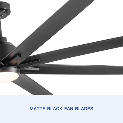 NicBex Ceiling Fan 72 Inch Ceiling Fan with Lights Ceiling Fans with Remote Control and 8 Blades Ceiling Fan with 6 Gear Wind Speed for Bedroom, Living Room, Pure Black