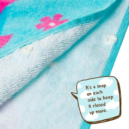 Toddler Hooded Beach Towel Coverup Cape Kids 100% Cotton Soft Quick Dry Absorbent Use for Swim Pool Bath Poncho Towels for 2 to 6 Years Old Children Size 24"x 47" in Full-Length (Fancy Mermai')