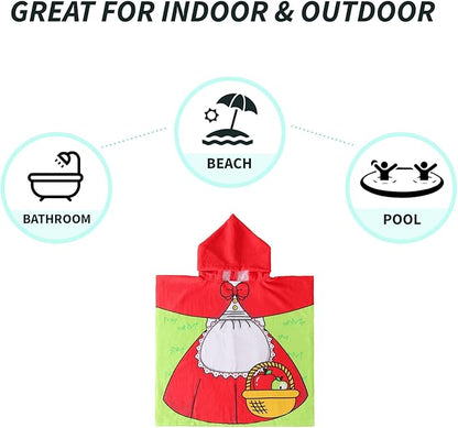 NovForth Kids Beach Towel for Boys Girls, Hooded Bath Towel Wrap, Toddler Pool Towel with Hood