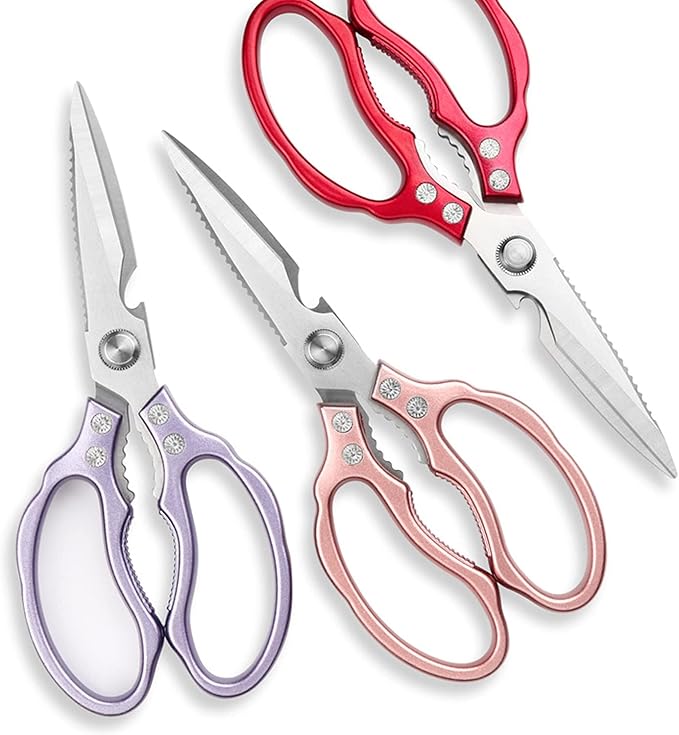 Kitchen Scissors, Heavy Duty Sharp Kitchen Shears Dishwasher Safe,Rose Gold Kitchen Accessories Cooking Shears for Kitchen Meat Chicken Fish Poultry Herb Bread (Rose gold)