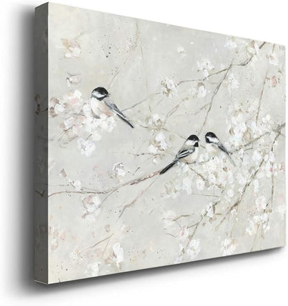 Renditions Gallery Canvas Nature Wall Art Modern Decorations Paintings Elegant Little Birds Glam Romantic Abstract Botanical Artwork Prints for Bedroom Office Kitchen - 32"x48" LT33