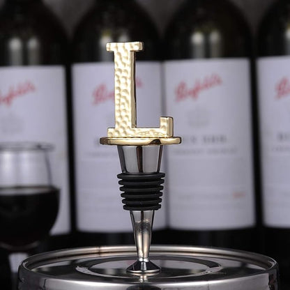 Miicol Wine Bottle Stopper, Prosecco Stopper, Gold Wine Stopper, Personalised Champagne Stopper, Initial Wine Stopper, Funny Prosecco Gift, Wine Lovers Gift, Kitchen Decor, Letter L