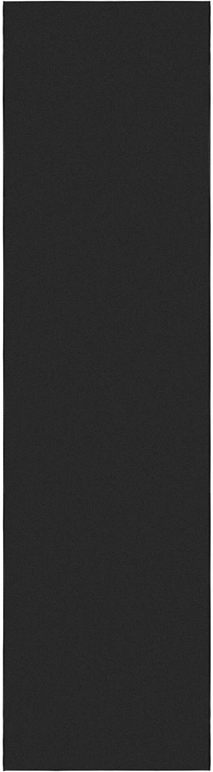 Machine Washable Modern Solid Design Non-Slip Rubberback 3x10 Traditional Runner Rug for Hallway, Kitchen, Bedroom, Living Room, 2'7" x 9'10", Black