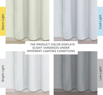 NICETOWN Easy Care Solid Thermal Insulated Grommet Room Darkening Curtains/Drapes for Bedroom (2 Panels, 42 by 84, Light Grey-Greyish White)