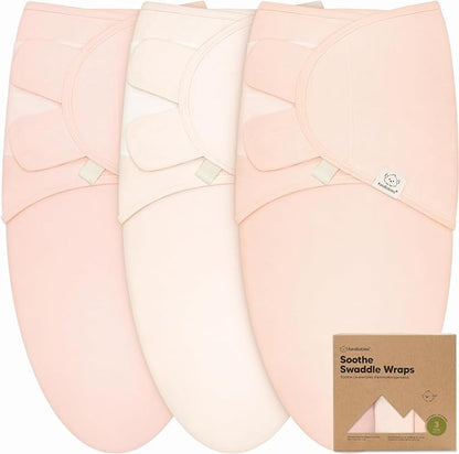 3-Pack Organic Baby Swaddle Sleep Sacks - Newborn Swaddle Sack, Ergonomic Baby Swaddles 0-3 Months, Swaddles for Newborns, Baby Sleep Sack, Baby Swaddle Blanket Wrap,Baby Essentials(Angelic)