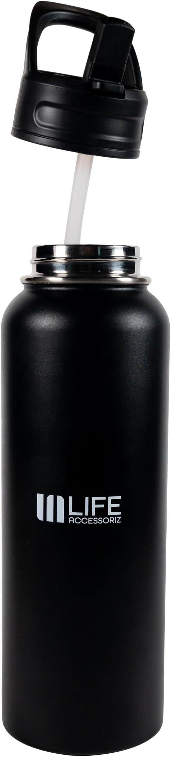 TempPro Water Flask - 3 Straw Lids, Leak-proof Stainless Steel Gym & Outdoor Bottles for Men& Women - Double Walled, Insulated Thermos (40 OZ)