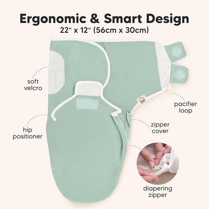 Baby Swaddle Sleep Sacks with Zipper - 3-Pack Newborn Swaddle Sack, Baby Swaddles Sleep Sack 0-3 Months, Wearable Blanket Baby, Baby Swaddle Blanket Wrap, Swaddle Sack, Easy Change Swaddle (Sage)