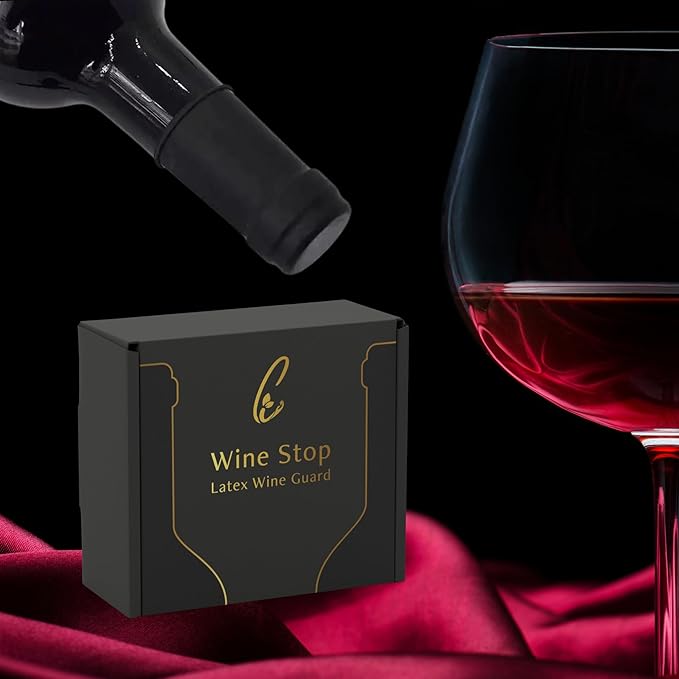Latex Wine Stopper, Ultimate Protection for Wine Bottles, Keeps Wine Fresh - Made of Food Grade Latex for Wine and Beverages, Unique Gift for Wine Lovers (Pack of 6)