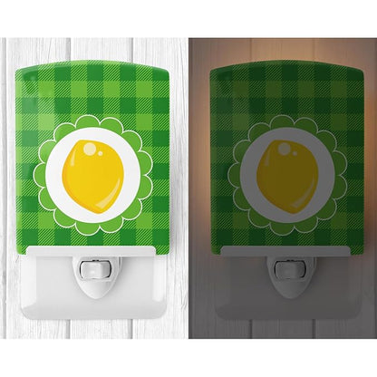 Caroline's Treasures BB7107CNL Lemon Ceramic Night Light Compact, UL-Certified, Ideal for Bedroom, Bathroom, Nursery, Hallway, Kitchen, 6x4x3, Multicolor