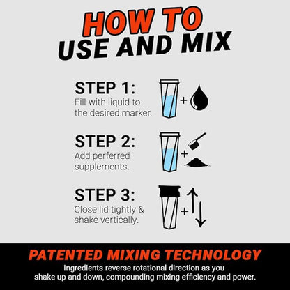HELIMIX 1.5 Vortex Blender Shaker Bottle Holds Upto 20oz | No Blending Ball or Whisk | USA Made | Portable Pre Workout Whey Protein Drink Shaker Cup | Mixes Cocktails Smoothies Shakes | Top Rack Safe