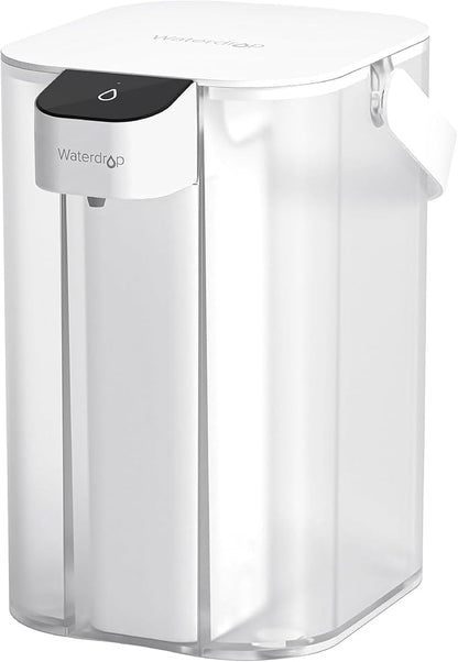 Waterdrop Alkaline Electric Water Filter Pitcher, Dispenser, NSF/ANSI 42, 200-Gallon, 5X Times Long-Life Countertop Water Filter System, Reduce PFOA/PFOS, Chlorine, Lead, 15-Cup, White, with 1 Filter
