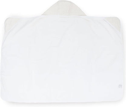 Little Unicorn Cotton Muslin & Terry Hooded Towel, Larger Size 1-6 Years (Tan Gingham)