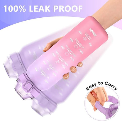 Sports Water Bottle 18/10 Stainless Steel 32oz with 2Lids, 1000ml Insulated Water Bottle Double Walled with Handle, Metal Canteen Keep Cold 48H Hot 24H for Men, Women & Kids