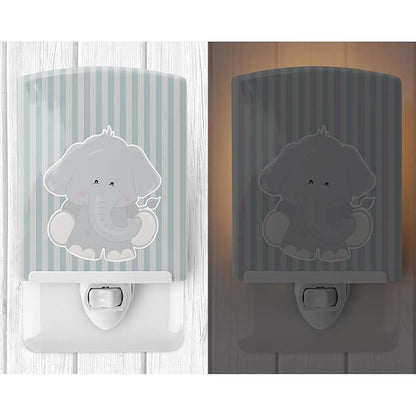 Caroline's Treasures BB8610CNL Elephant Al Ceramic Night Light Compact, UL-Certified, Ideal for Bedroom, Bathroom, Nursery, Hallway, Kitchen, 6x4x3, Multicolor