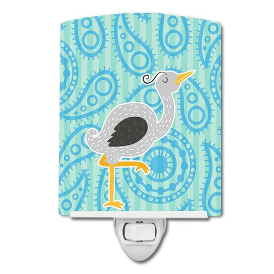 Caroline's Treasures BB6784CNL Ostrich Ceramic Night Light Compact, UL-Certified, Ideal for Bedroom, Bathroom, Nursery, Hallway, Kitchen, 6x4x3, Multicolor