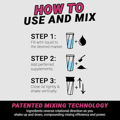HELIMIX 1.5 Vortex Blender Shaker Bottle Holds Upto 20oz | No Blending Ball or Whisk | USA Made | Portable Pre Workout Whey Protein Drink Shaker Cup | Mixes Cocktails Smoothies Shakes | Top Rack Safe