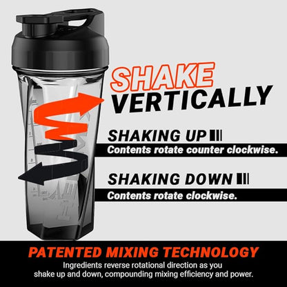 HELIMIX 2.0 Vortex Blender Shaker Bottle Holds upto 28oz | No Blending Ball or Whisk | USA Made | Pre Workout Protein Drink Shaker Cup | Weight Loss Supplements Shakes | Top Rack Safe