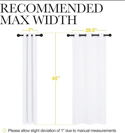 NICETOWN Draperies Curtains Panels, Blocking Out 50% Sunlight Window Treatment Curtains, Grommet Top Small Window Drapes for Bedroom (2 Panels, 34 by 45, White)