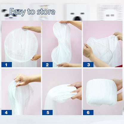 Daksha Mosquito Net for Bed, White Princess Bed Canopy for Girls, Hanging Bed Net, Dome Mosquito Netting Bed Tent, Room Decor for Kid and Adult Beds
