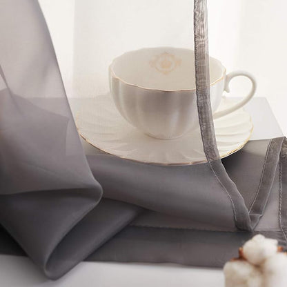 Grey Sheer Voile Curtains Gray Sheer Curtain Translucent Solid Color Window Treatment 63 Inches Long Panels Rod Pocket Grey Drapes for Bedroom Living Room 2 Panels 52x63