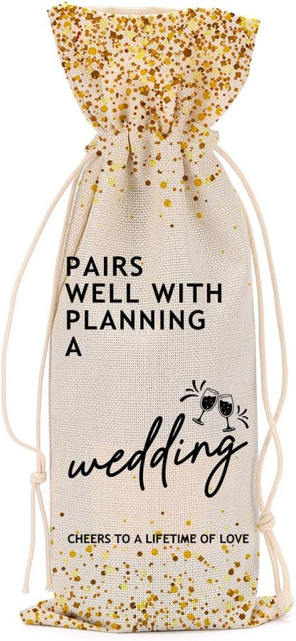 Wedding Bridal Shower Gifts Wine Bag Honeymoon Gifts Engagement Gifts for Couples Women Men Friend Coworker Niece Teacher Bachelorette Party Mrs Gifts Wine Bags