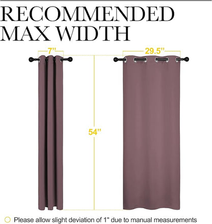 NICETOWN Window Curtain Panels, Dry Rose, 1 Pair, 34 by 54-inch, Thermal Insulated Solid Grommet Blackout Draperies/Drapes for Basement