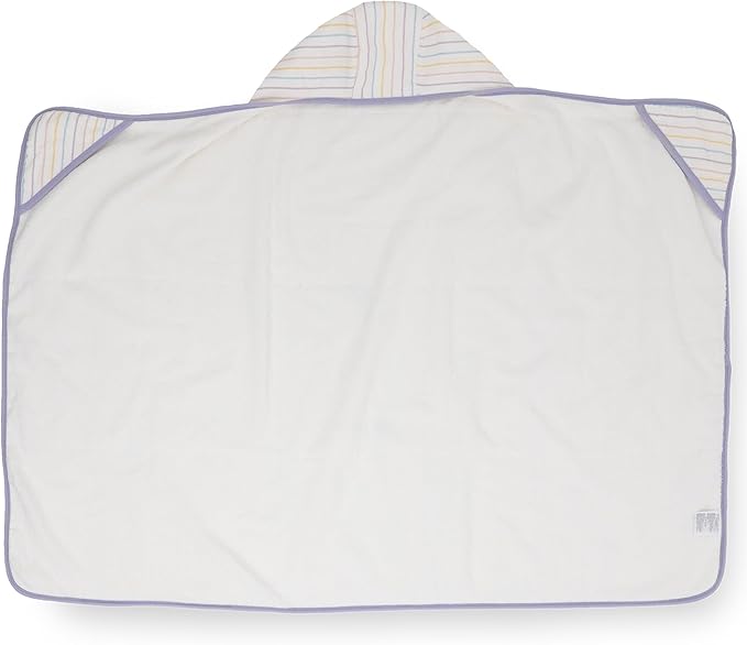 Little Unicorn Cotton Muslin & Terry Hooded Towel, Larger Size 1-6 Years (Unicorn Stripe)