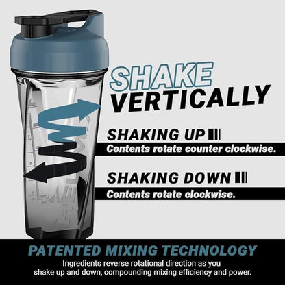 HELIMIX 2.0 Vortex Blender Shaker Bottle Holds upto 28oz | No Blending Ball or Whisk | USA Made | Portable Pre Workout Whey Protein Drink Shaker Cup | Mixes Cocktails Smoothies Shakes | Top Rack Safe