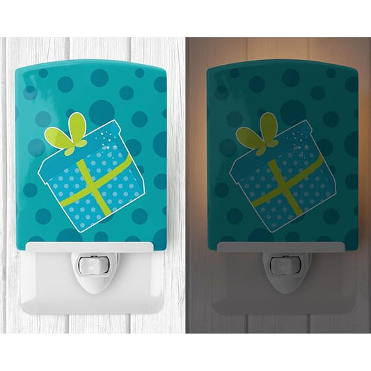 Caroline's Treasures BB9095CNL Birthday Present Ceramic Night Light Compact, UL-Certified, Ideal for Bedroom, Bathroom, Nursery, Hallway, Kitchen, 6x4x3, Multicolor