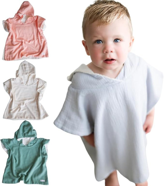 Hooded Poncho Towel for Babies, Kids, and Toddlers - Versatile Swim and Bath Coverup for Beach and Pool Fun