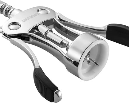 Wine Opener with Leak Proof Wine Vacuum Stopper, Zinc Alloy Premium Wing Corkscrew Wine Bottle Opener with Multifunctional Bottles Opener
