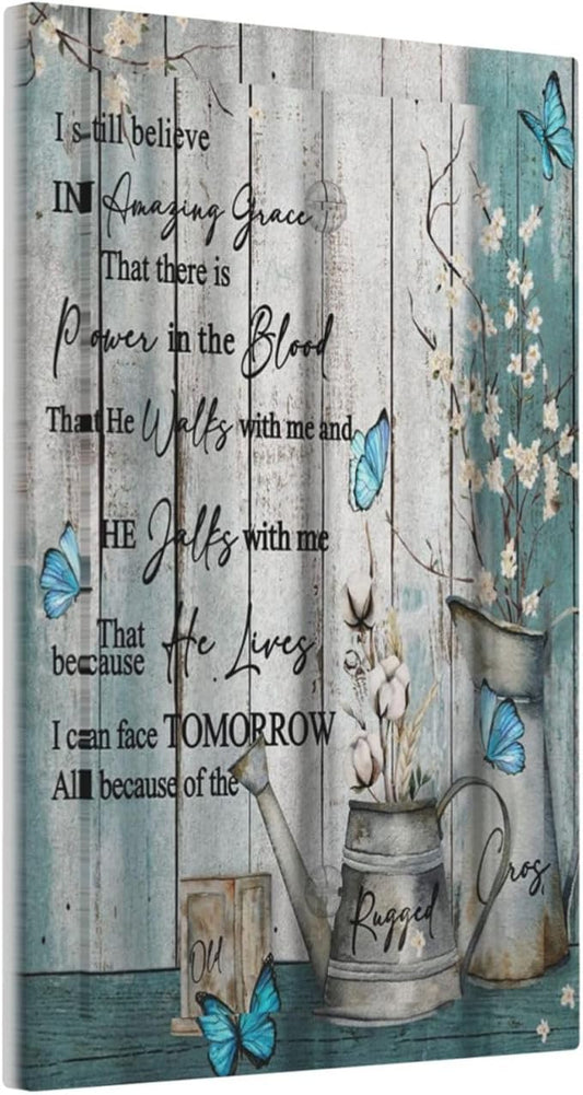 Vintage Teal Butterfly Wood Inspirational Quotes Wood Plank 1 Gang Light Switch Covers No Device Wall Plate Decorative Blank Switchplate Electrical Faceplate for Farmhouse Country Bedroom Decor