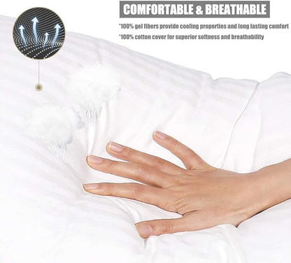 tuphen- Bed Pillows for Sleeping 2 Pack Queen Hypoallergenic, Cooling Gel Pillows Queen Size, Down Alternative Pillows Soft, Hotel Luxury Reserve Collection Pillow, White (King)