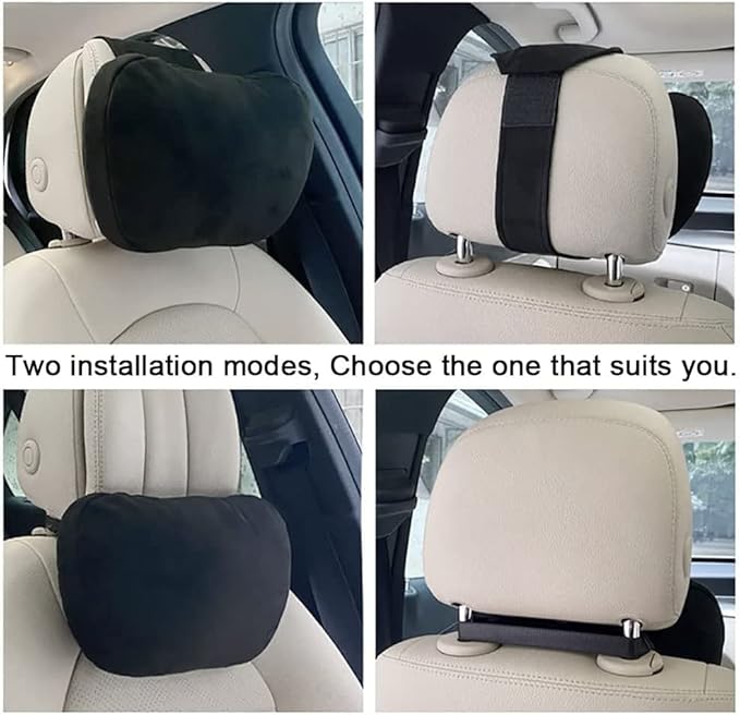 2Pcs Car Neck Pillows for headrests,for Travel Interior Accessories and Suede Support Head Pillows，Balance Neck Pillow Designed to Relieve Neck Pain and Muscle Tension.（Gray）