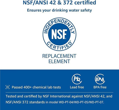 Waterdrop Replacement Filters for All Waterdrop Pitcher Filtration System, Reduces PFAS, PFOA/PFOS, Chlorine, Last Up to 3 Months or 200 Gallons, 2 Packs，WD-PF-01A Plus, NSF Certified