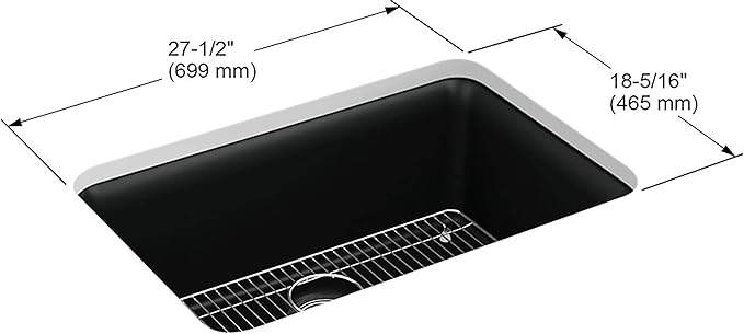 KOHLER K-28000-CM3 Cairn Sink, 27 in, Matte Taupe