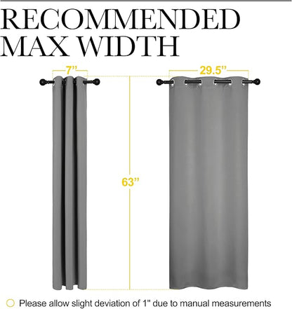 NICETOWN Silver Grey Blackout Curtain Panels for Bedroom, Thermal Insulated Grommet Top Blackout Draperies and Drapes (2 Panels, W34 x L63 inches)