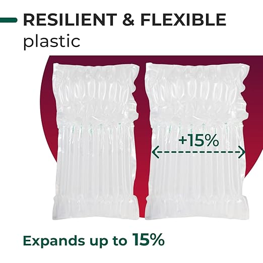 IDL Packaging Inflated 32 oz Bottle Air Bags, Self Sealed, Pack of 5 - Reusable Air Column Bags for Packing, Travel and Shipping - Cushioning Protector for Glass, Ceramic, Breakables