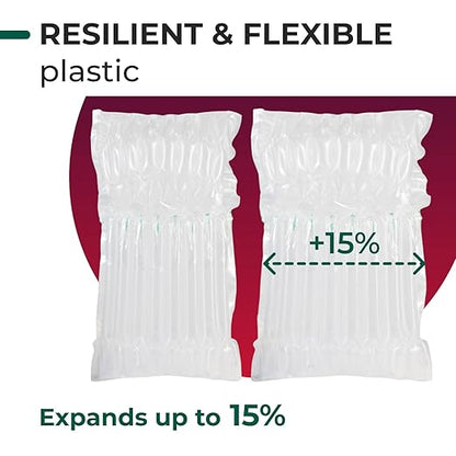 IDL Packaging Inflated 32 oz Bottle Air Bags, Self Sealed, Pack of 5 - Reusable Air Column Bags for Packing, Travel and Shipping - Cushioning Protector for Glass, Ceramic, Breakables