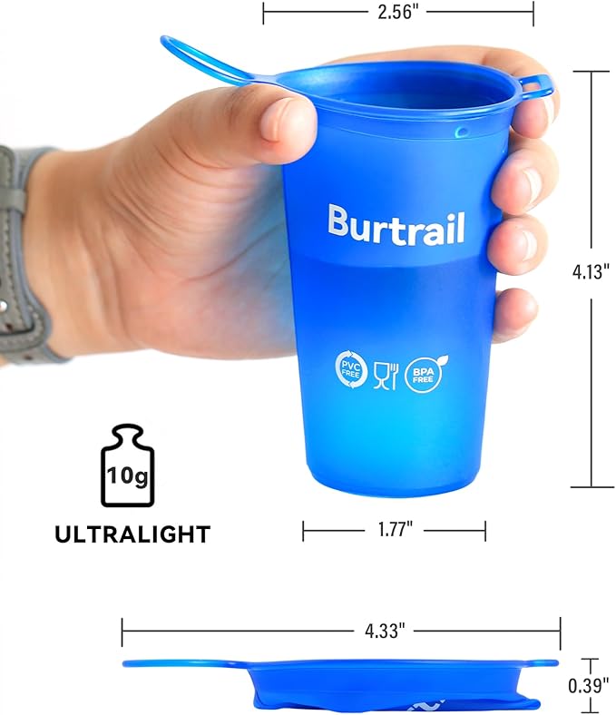 Collapsible Running Cup,Ultralight Protable Running Water Cup for Trail Running,Ultramarathon,Backpacking,Camping-BPA Free,200 ml/6.8 oz-2Pack,Gray