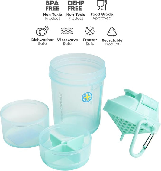 Smartshake Original 2GO, 20 oz Shaker Cup, Mint Green (Packaging May Vary)