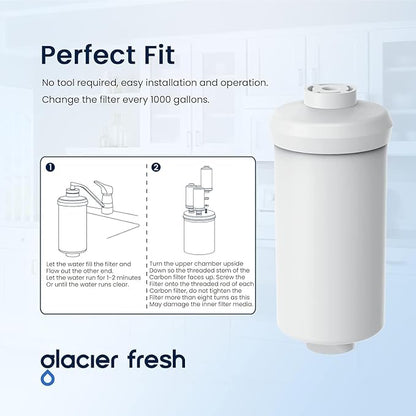 GLACIER FRESH Fluoride Filters, Replacement for Berkey® PF-2® Fluoride Filters and Berkey® Gravity Filtration System, 6 Pack