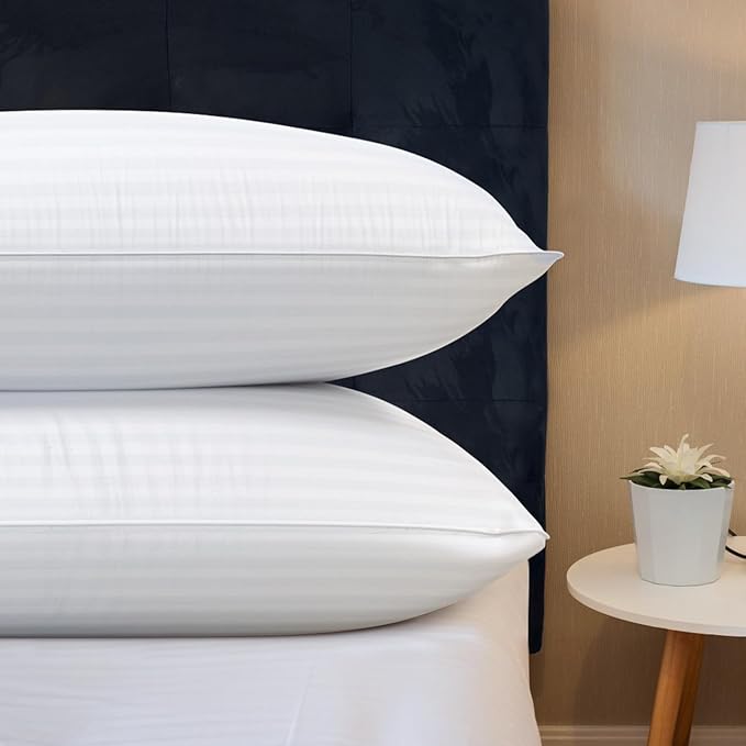COZSINOOR Bed Pillows for Sleeping [Pack of 2] Cozy Dream Series Hotel Quality Pillows Premium Plush Fiber, Breathable Cooling Cover Skin-Friendly for Side Back and Stomach Sleepers (Standard Size)