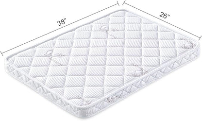 Pack and Play Mattress - 38" x 26"- Premium Knitted Fabric Playpen Mattresses, Safety Reinforced Play Yard Mattress - Fits for Graco & Baby Trend & Pamo Babe Playard, Firm Support and Comfort Foam