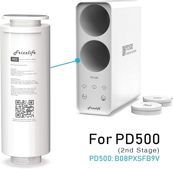 FRIZZLIFE ASR212-500G RO Replacement Filter Cartridge for PD500 (2nd Stage)