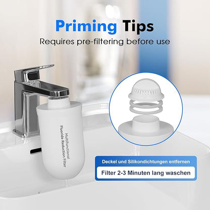 Purewell 2 Pack K8006 Multifunctional Fluoride Water Filter Elements, Replacement Filters for Purewell Upgraded PW-FH/PW-FH-CF/PW-FH-FT Gravity Water Filter System